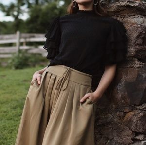 INSPR Black Flutter Top